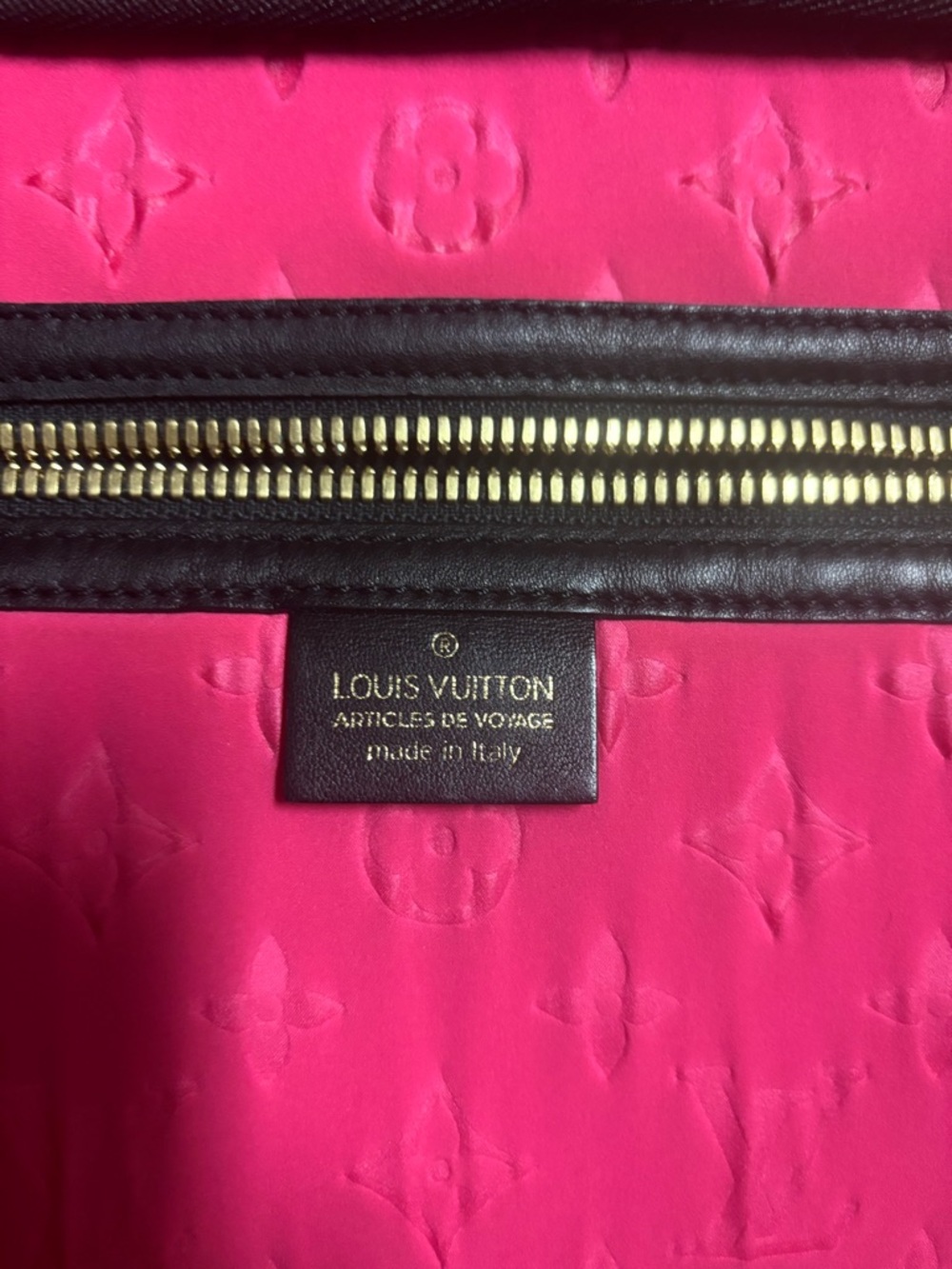 Louis Vuitton Hot Pink Quilted Tote with Black Handles - Picture 3 of 3